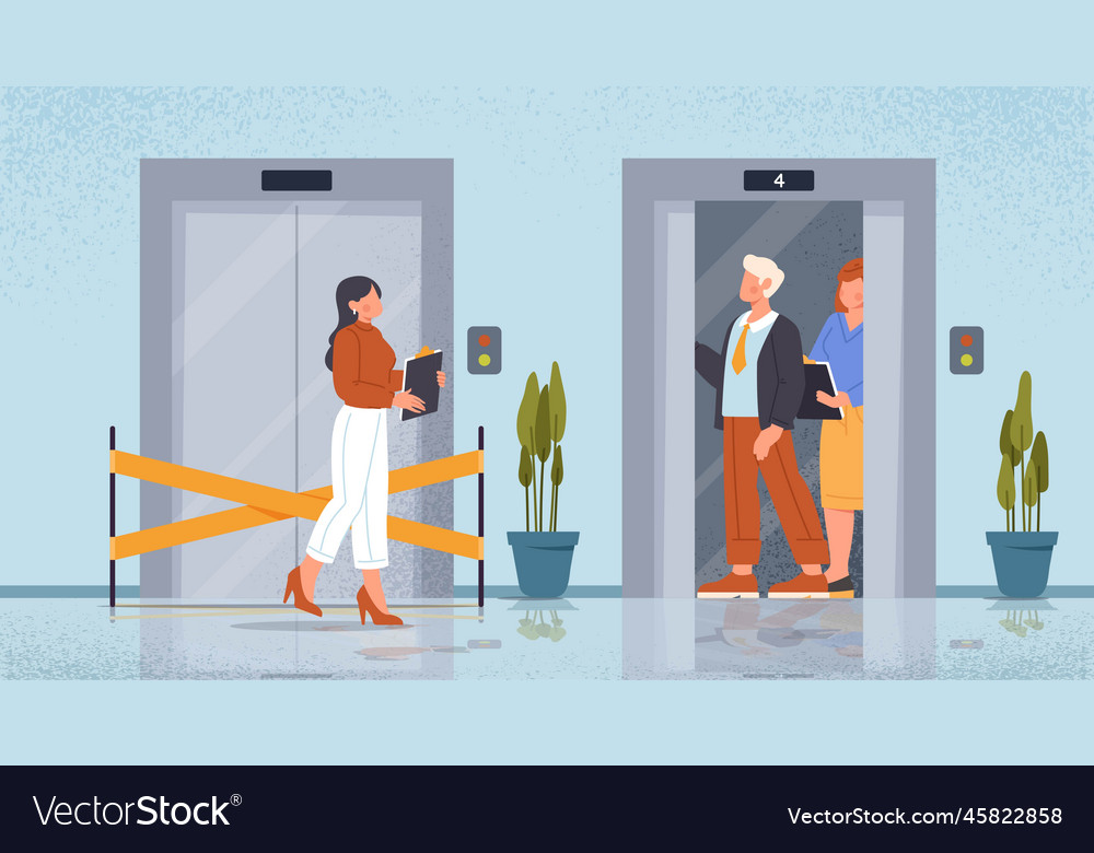 Elevator Open And Close Door Royalty Free Vector Image