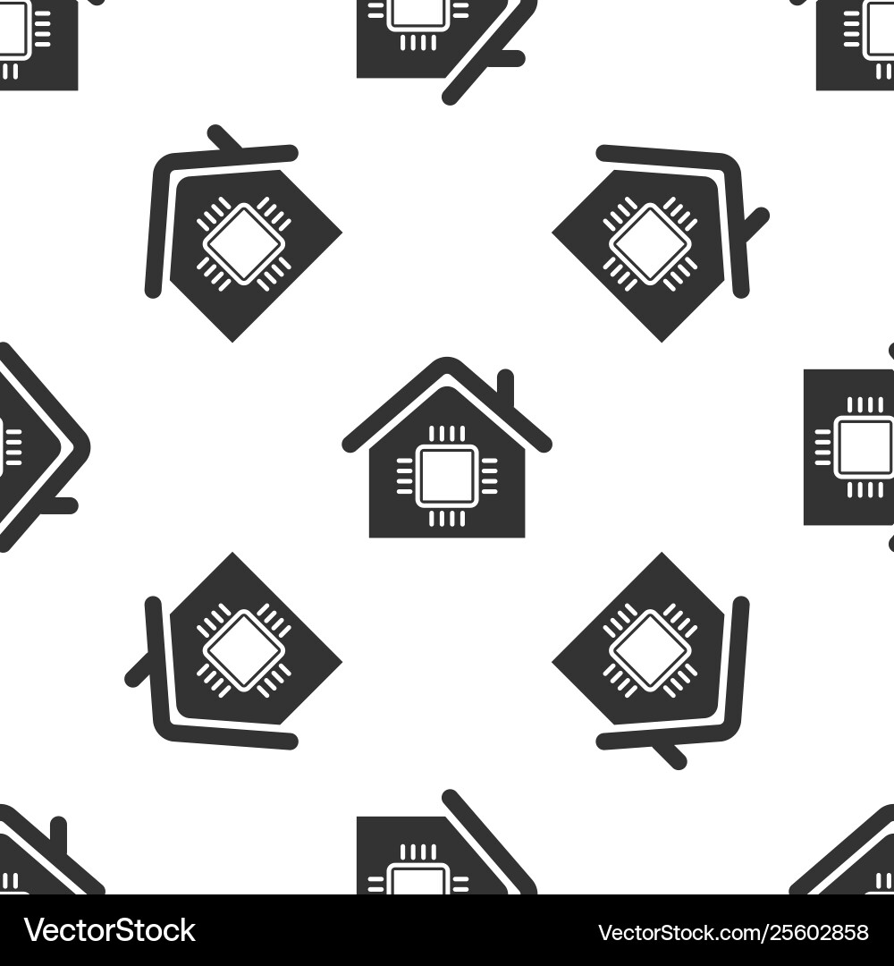 Grey smart home icon isolated seamless pattern Vector Image