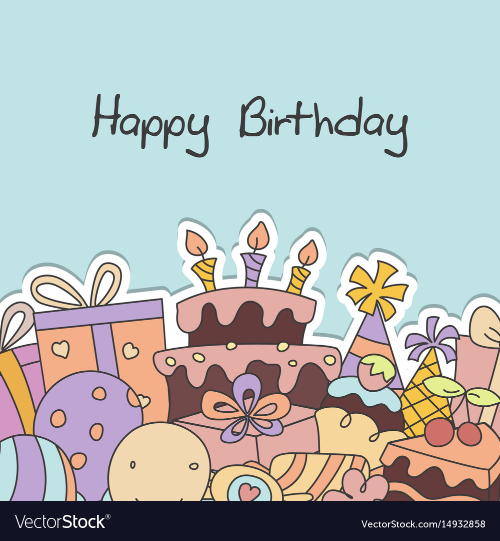 Happy Birthday Card Royalty Free Vector Image Vectorstock 2858