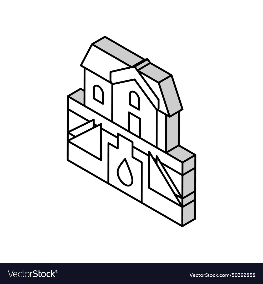 House drainage system and water storage isometric