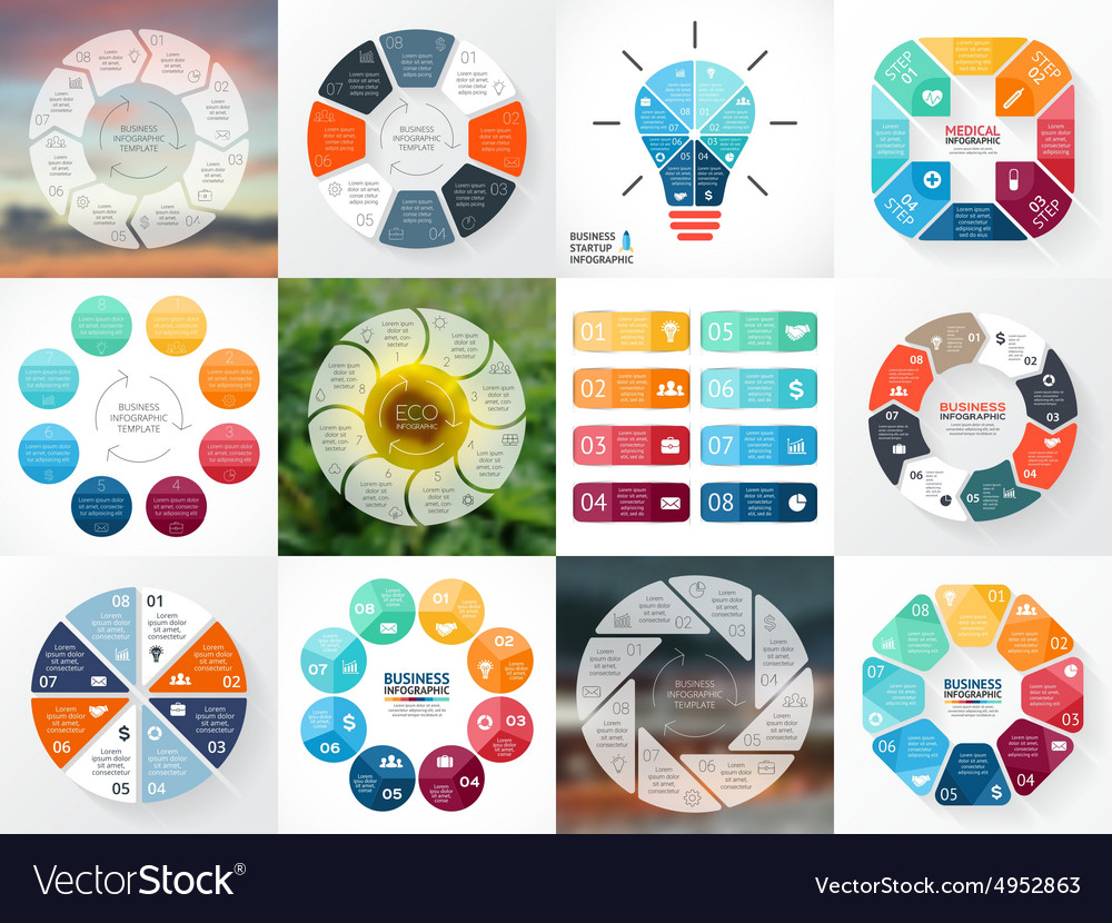 Circle Arrows Infographics Set Template For Cycle Vector Image