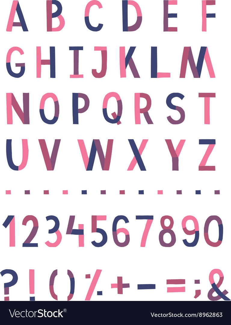 Handwritten alphabet Royalty Free Vector Image