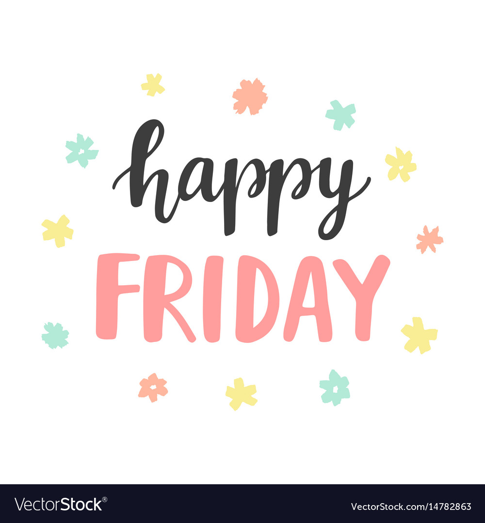 Happy friday lettering hand written Royalty Free Vector