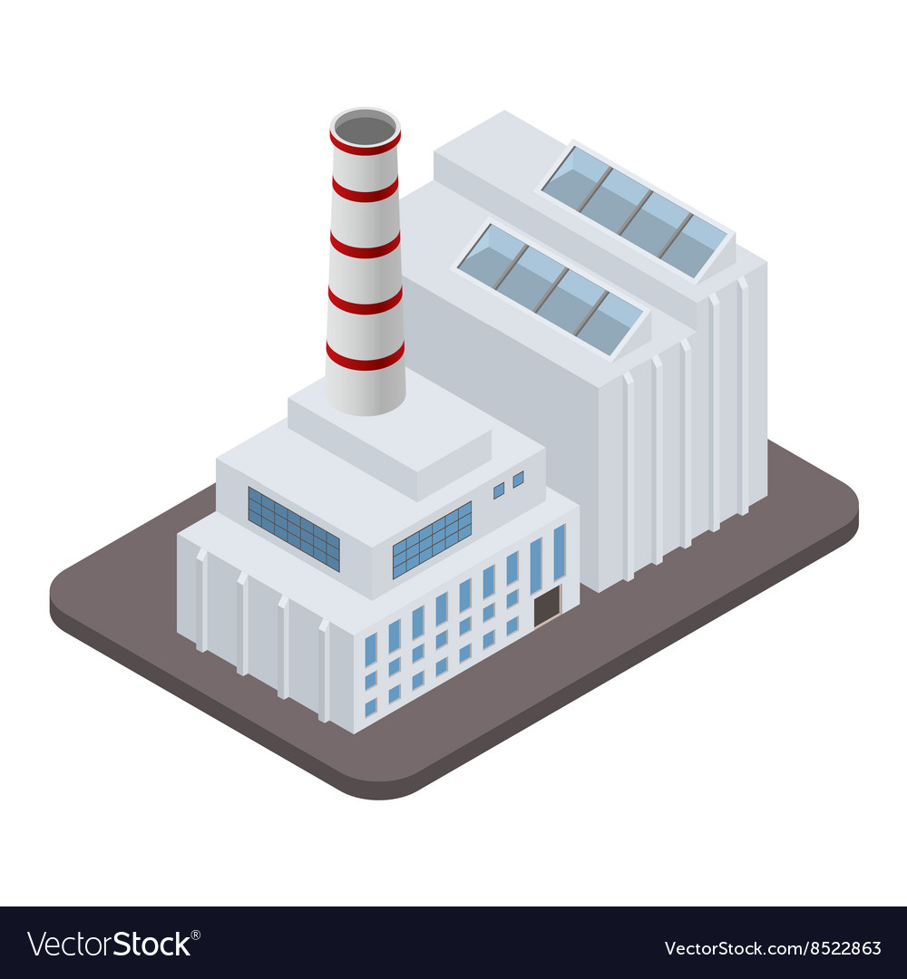 Isometric industrial factory buildings icon Vector Image