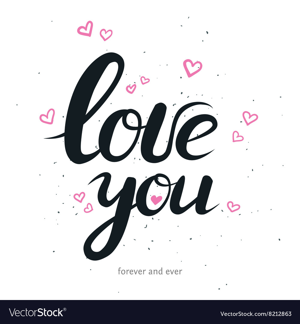 Lettering with phrase i love you Royalty Free Vector Image