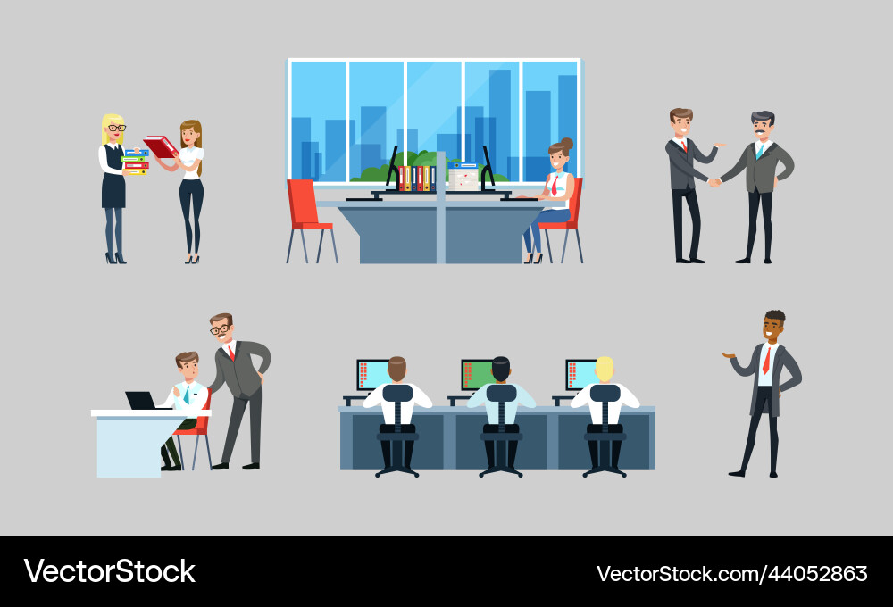Scenes at office business people Royalty Free Vector Image