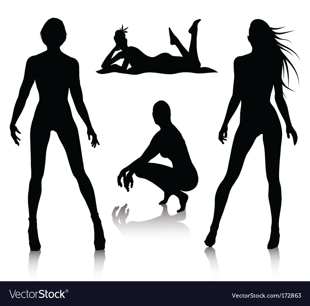 Woman Silhouette Set Royalty Free Vector Image 8969