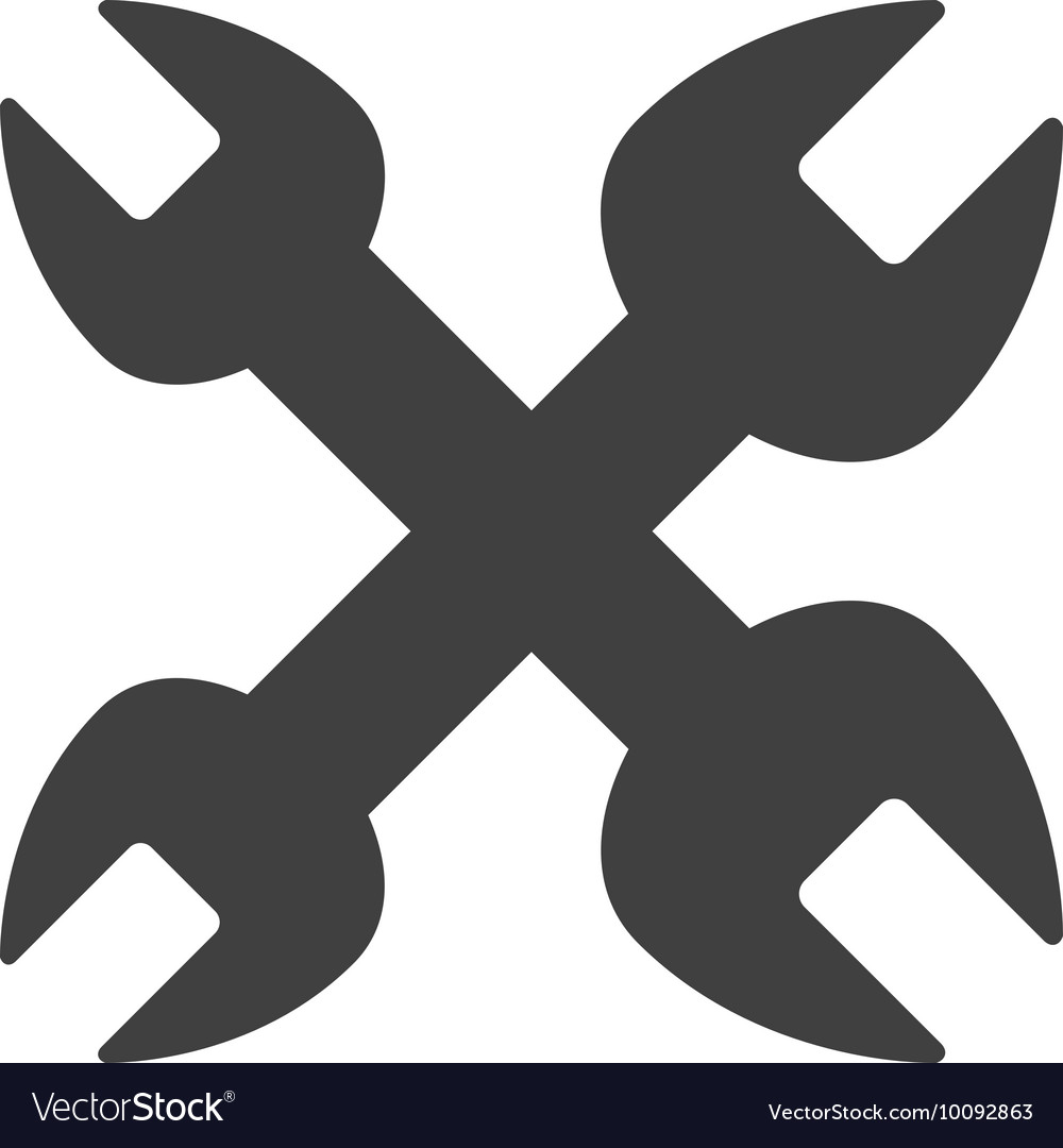 Wrench tool construction machine industry icon Vector Image