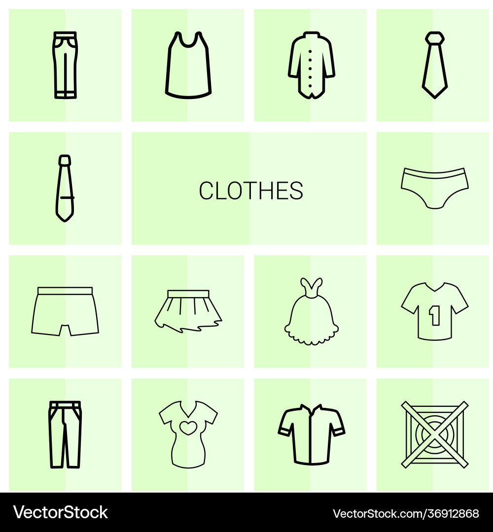 14 clothes icons Royalty Free Vector Image - VectorStock