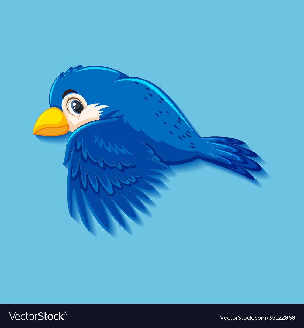 Cute Blue Bird Cartoon Character Royalty Free Vector Image 8630