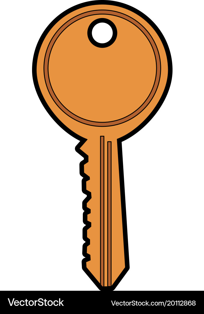 Key door isolated Royalty Free Vector Image - VectorStock