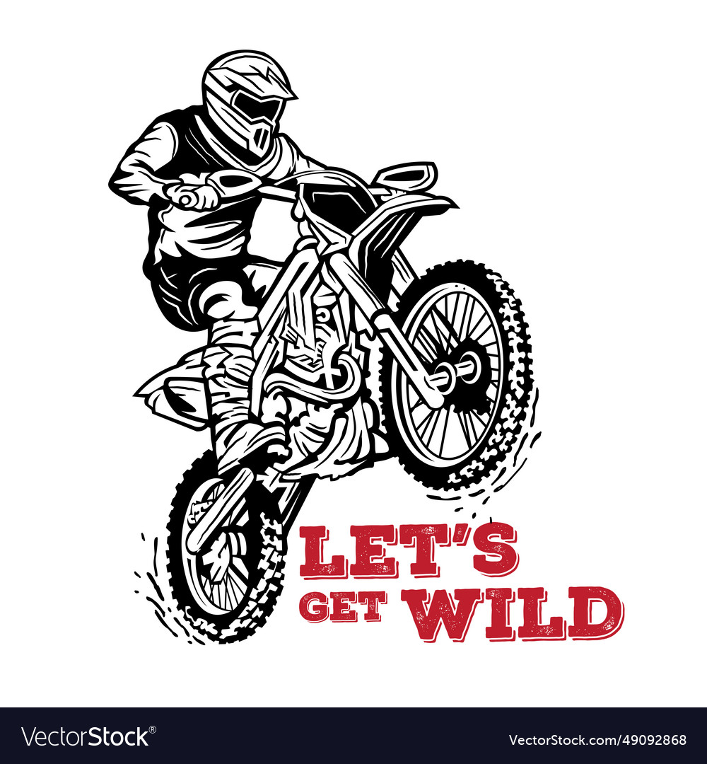 Motocross enduro climb Royalty Free Vector Image