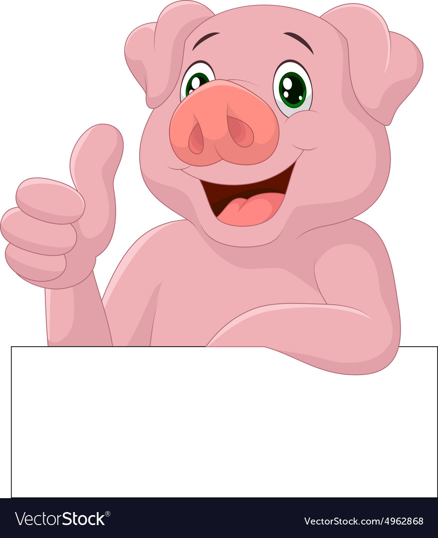 Pig giving thumb up