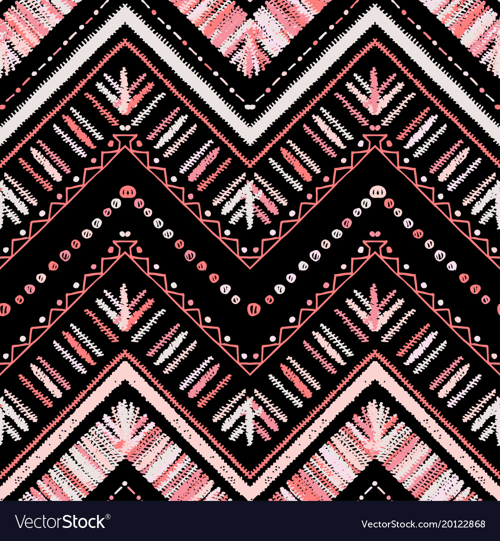 Stripes bright tribal seamless pattern with zigzag