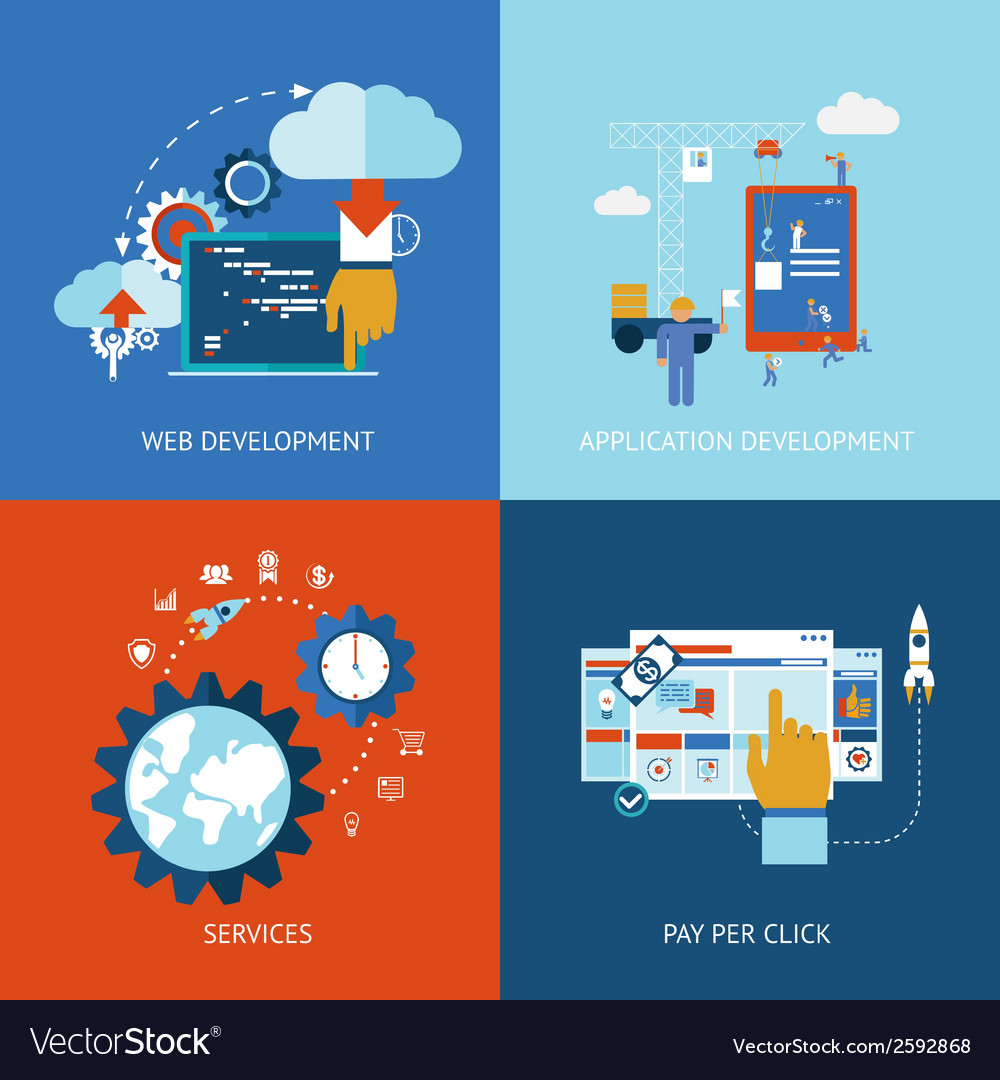  and application development Royalty Free Vector Image