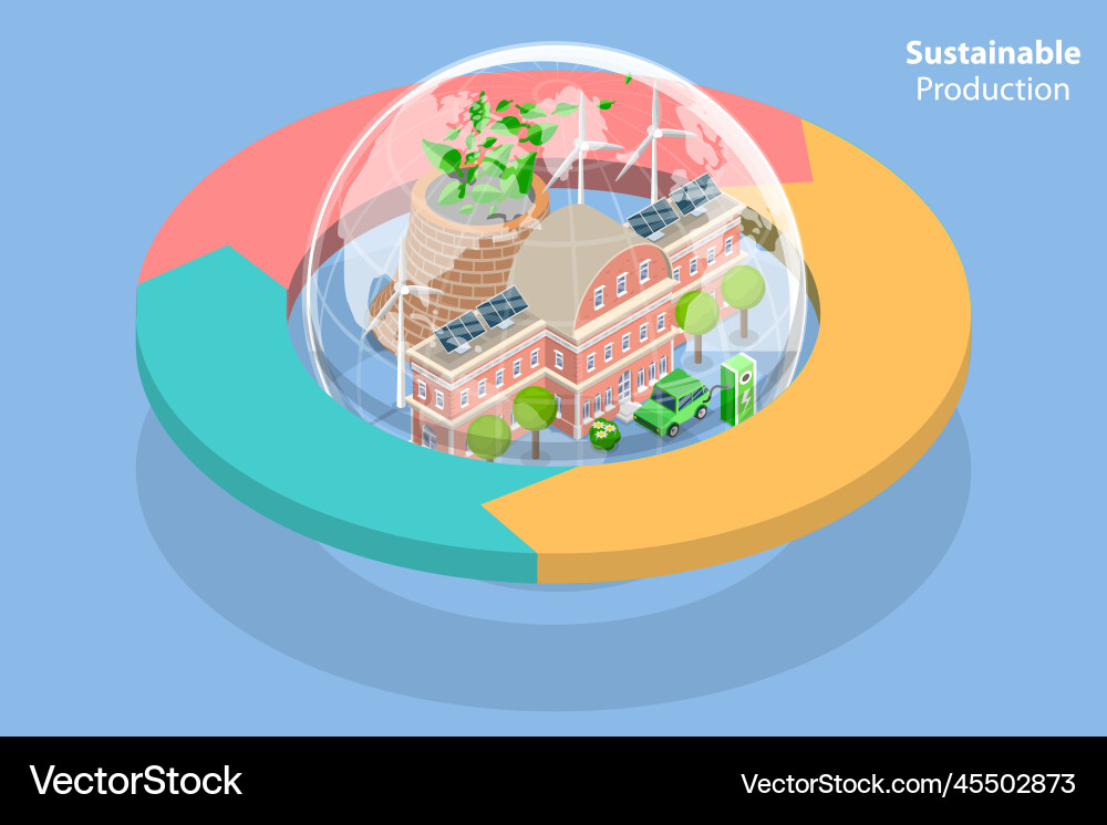 3d isometric flat conceptual Royalty Free Vector Image
