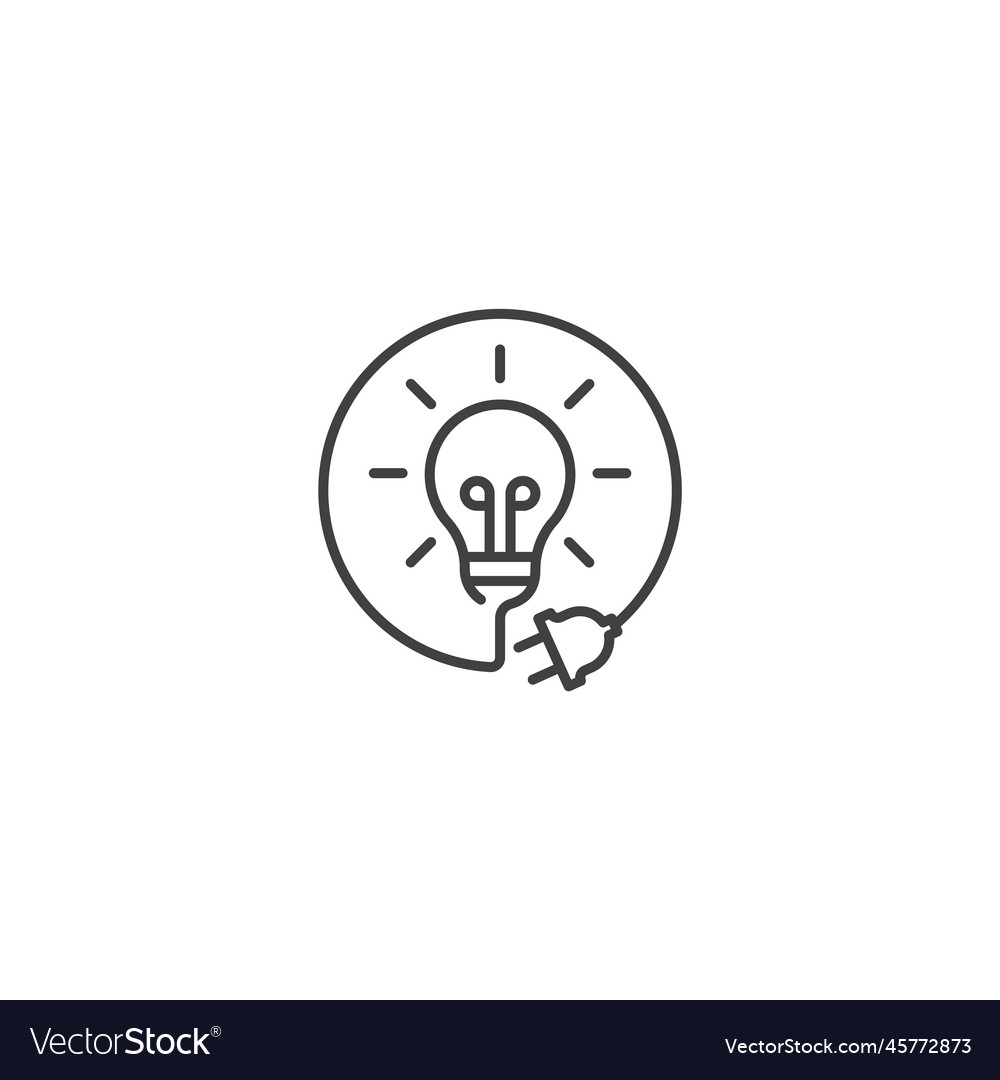 Charge idea light bulb with energy plug icon