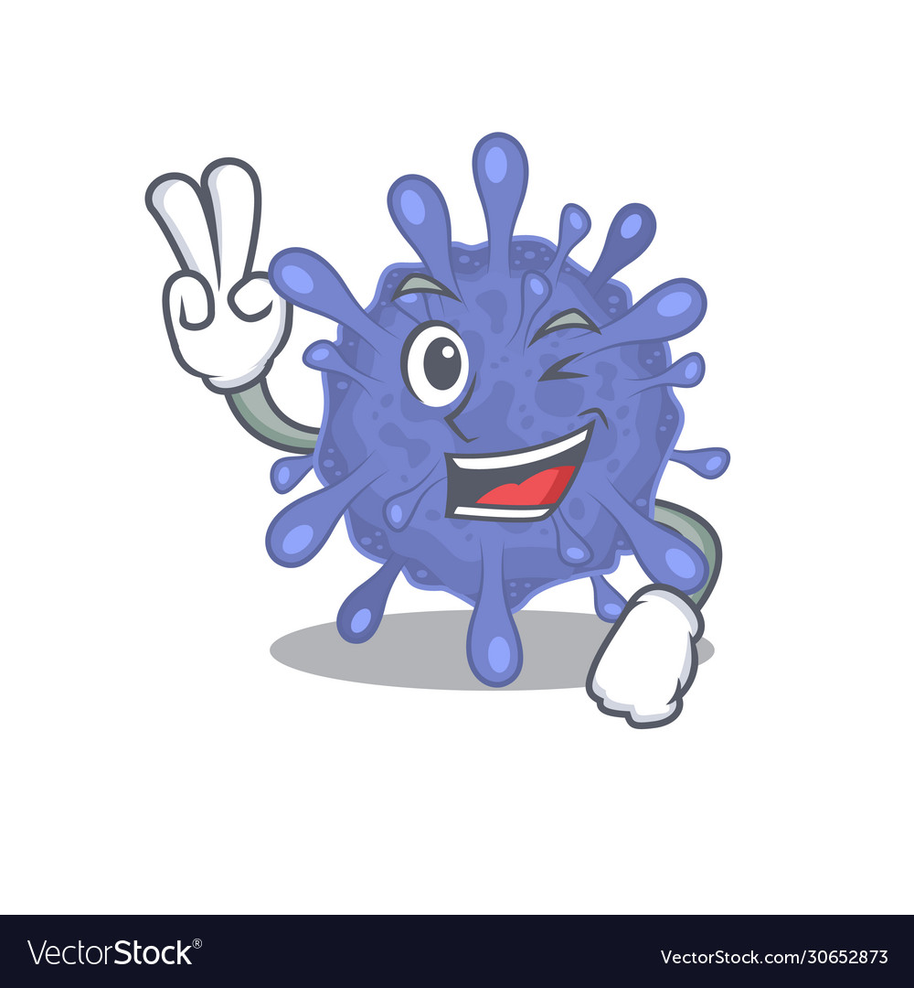 Cheerful biohazard viruscorona mascot design