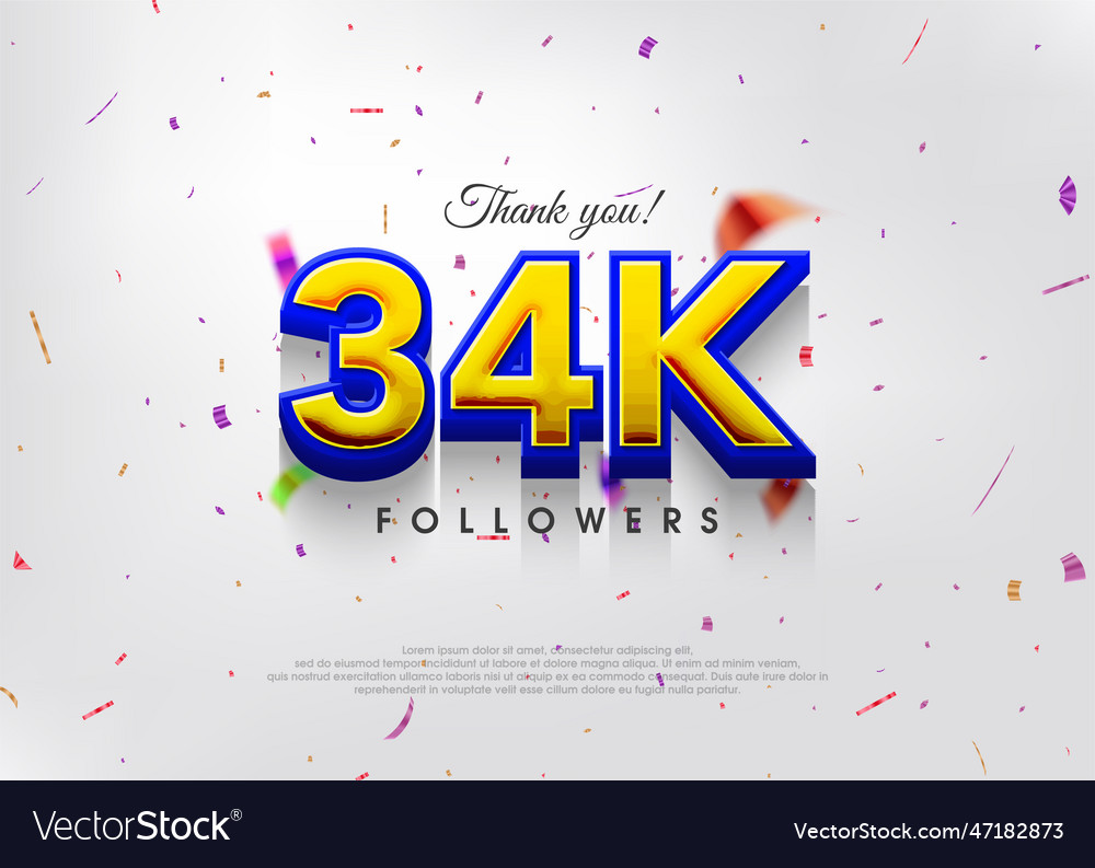 Colorful theme greeting 34k followers thank you