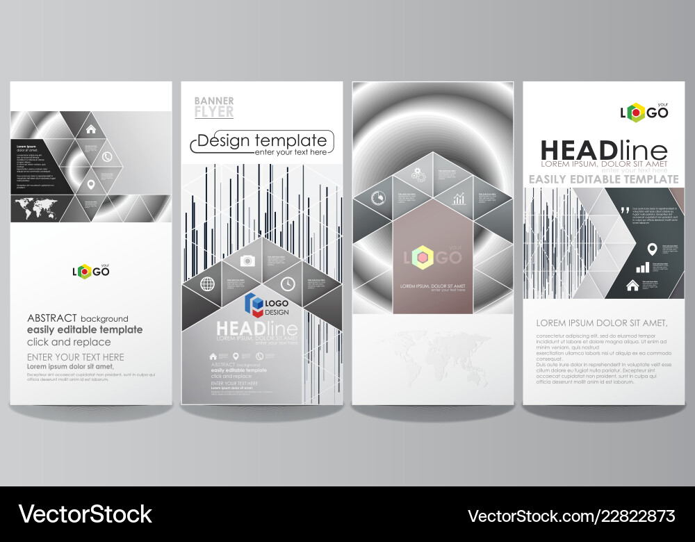 Flyers Set Modern Banners Business Templates Vector Image
