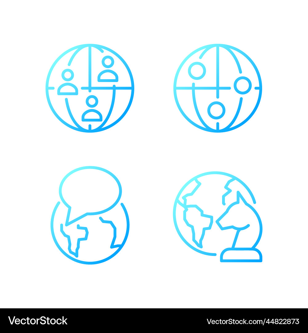 Geopolitics process pixel perfect gradient linear Vector Image
