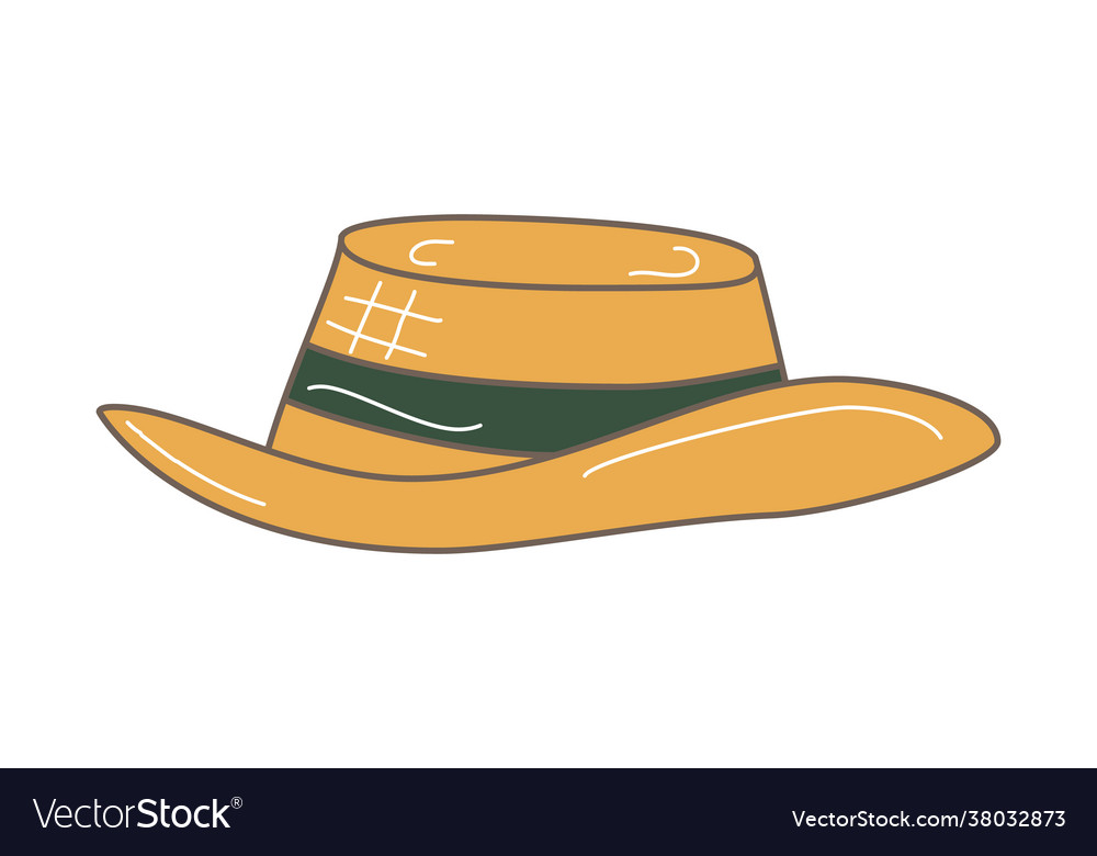 Hand Drawn Sketchy Straw Hat Royalty Free Vector Image