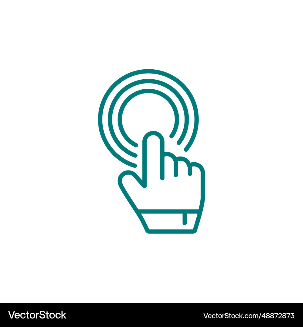 Hand pointer clicking stroke icon Royalty Free Vector Image