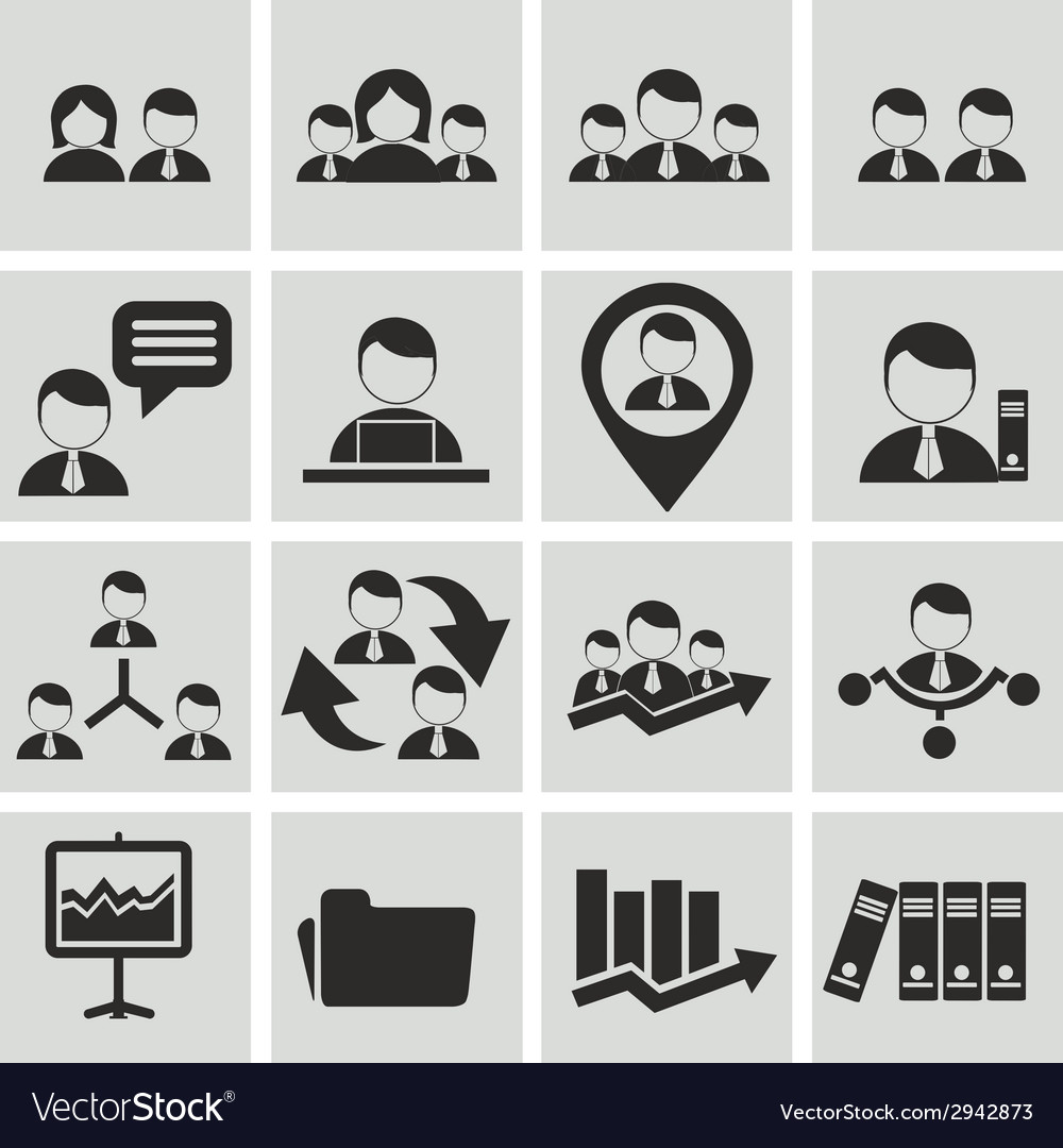 Human resources and management icons set Vector Image