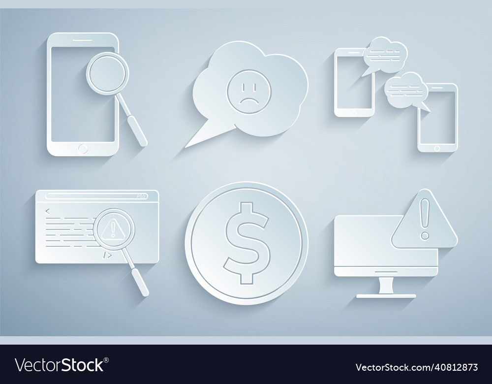 Set coin money with dollar chat messages mobile Vector Image