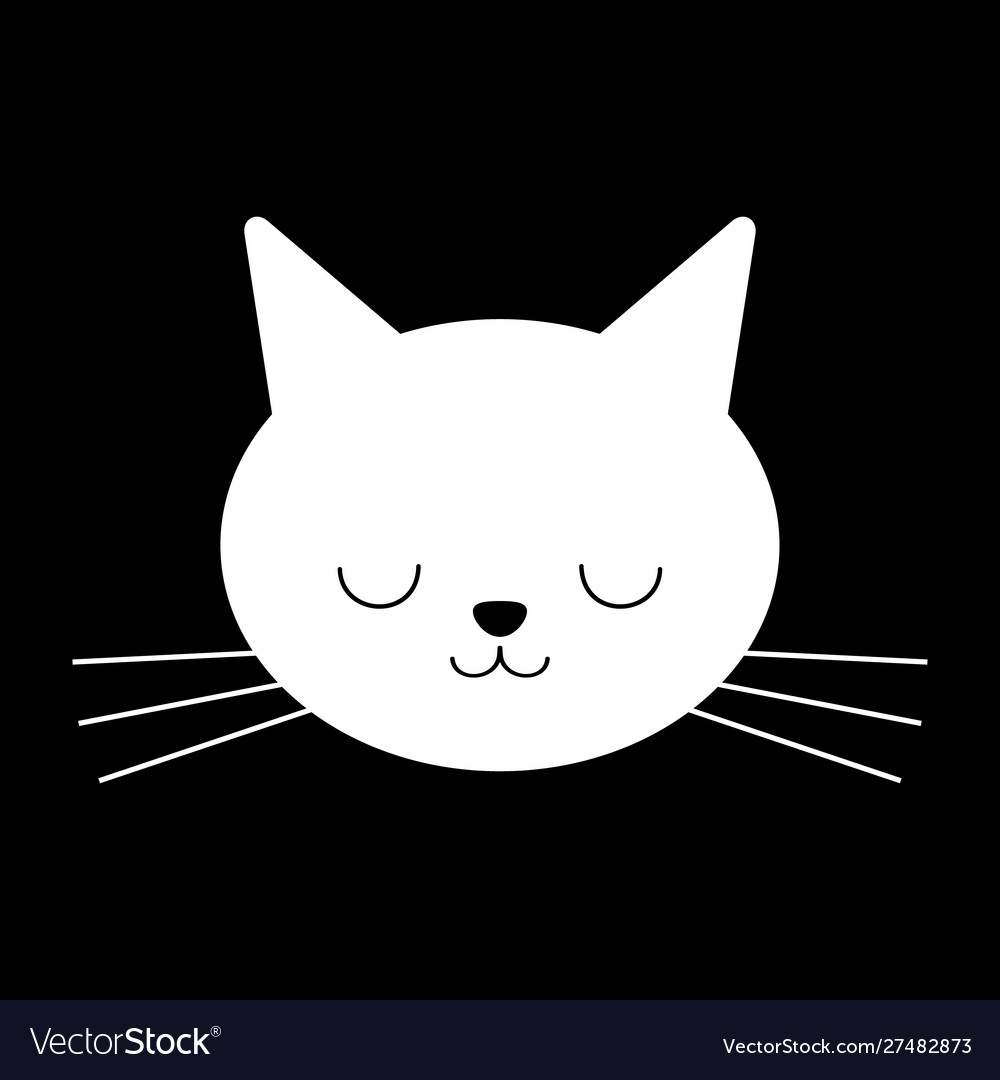 Premium Vector  Cat face icon white kitten profile avatar