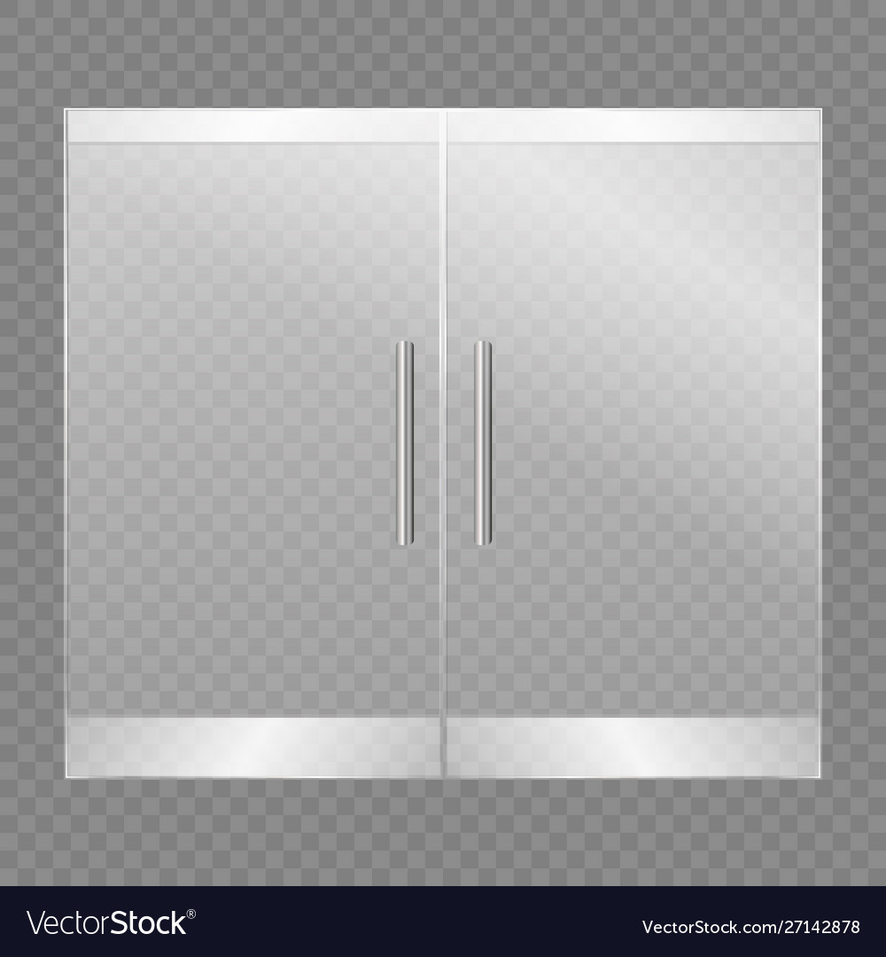 Glass doors isolated on transparent background