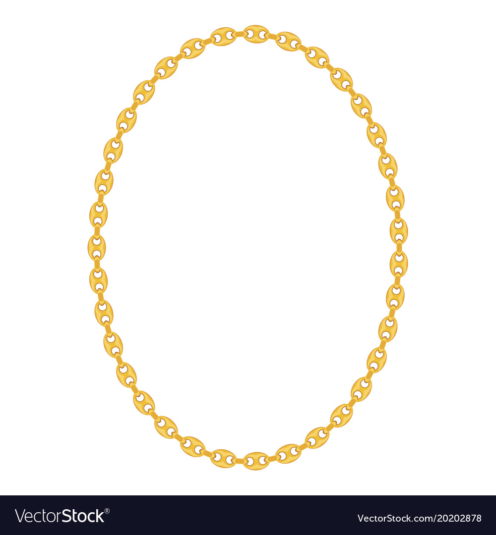 Gold chain jewelry on white background Royalty Free Vector