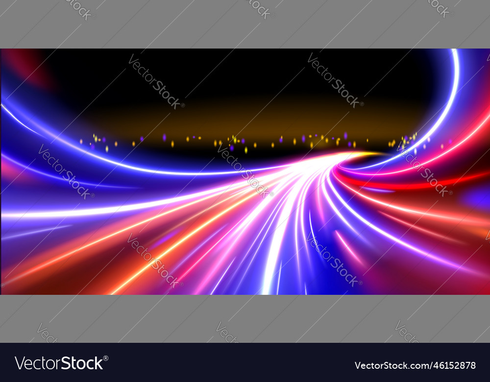 Long exposure effect city car lights speed motion Vector Image