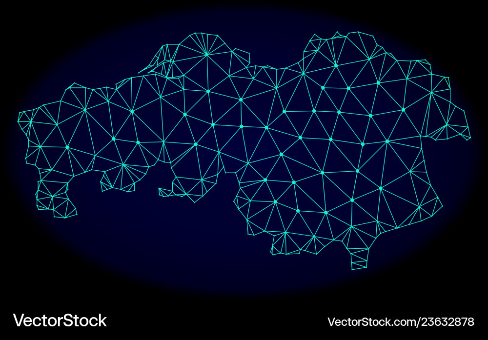 Polygonal network mesh abstract map Royalty Free Vector