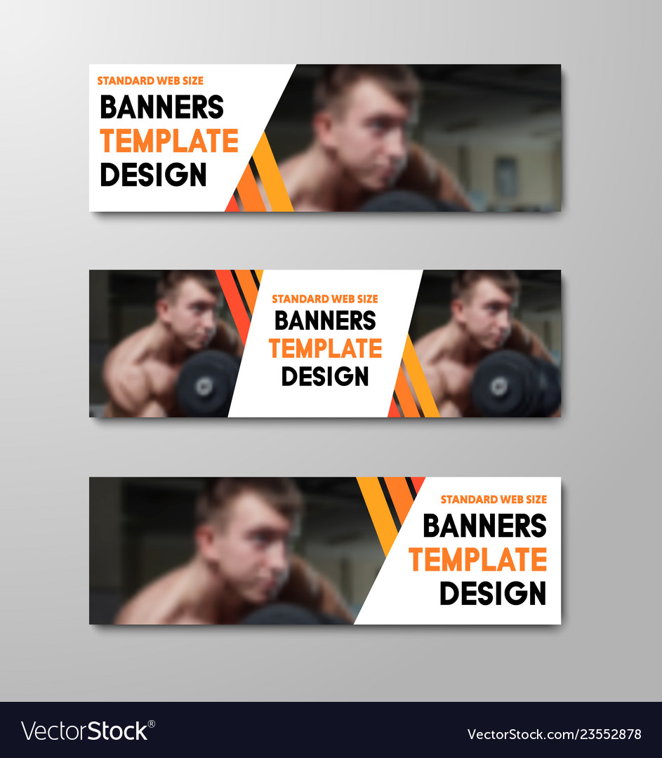 Set horizontal web banners with place Royalty Free Vector