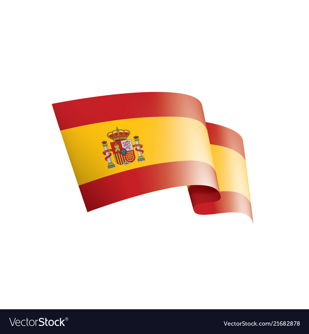 Spain flag on a white