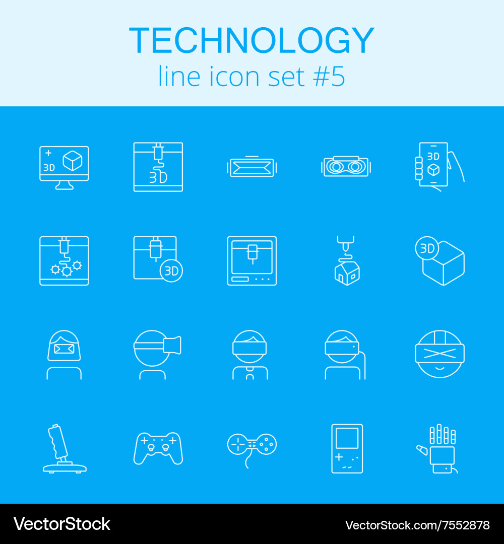 Technology icon set Royalty Free Vector Image - VectorStock
