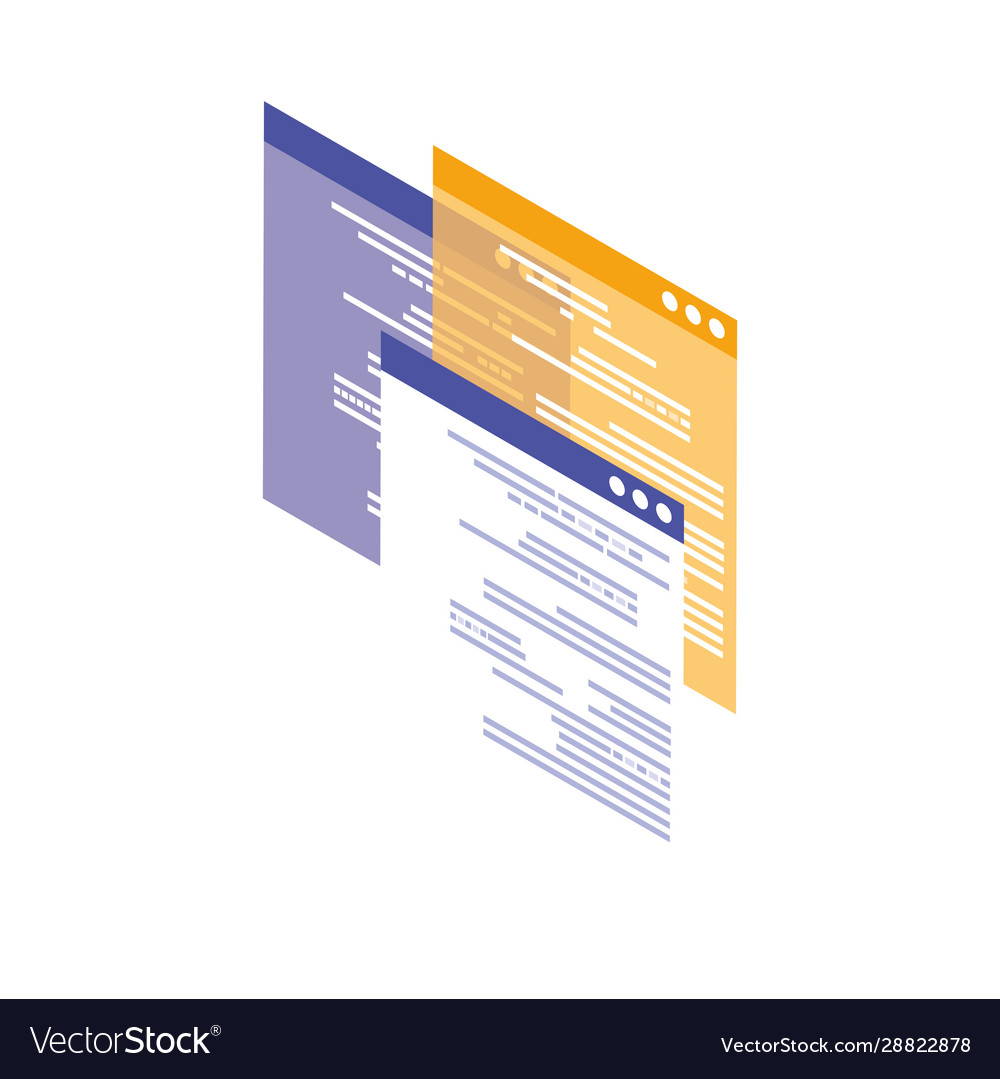 Web programming process on white background Vector Image