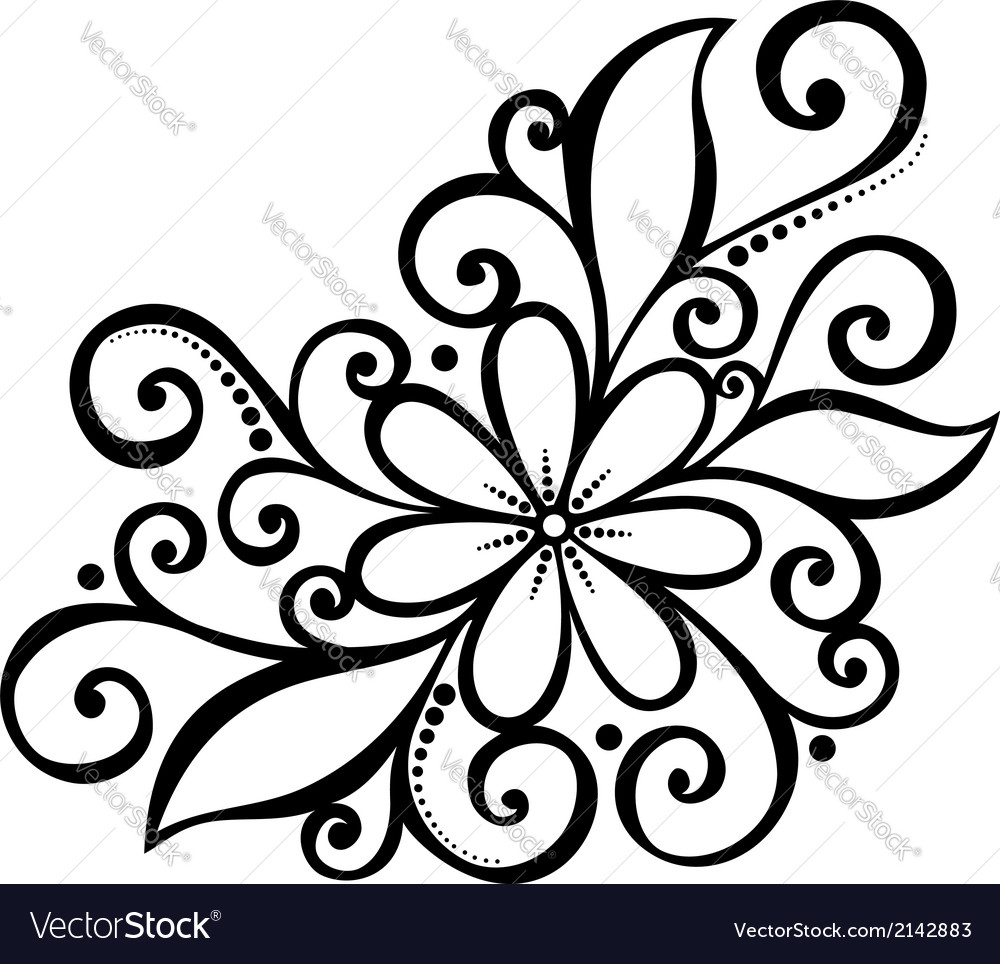 Beautiful decorative flower with leaves