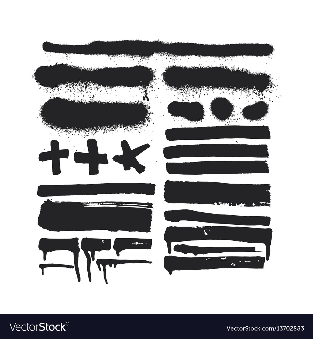 Brush strokes set vector image Brush strokes set