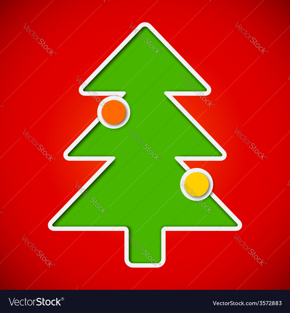 card-with-cut-out-christmas-tree-baubles-vector-image