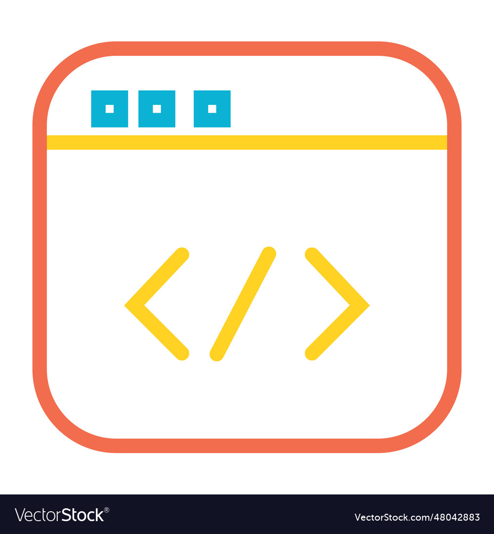 Colorful code web icon Royalty Free Vector Image