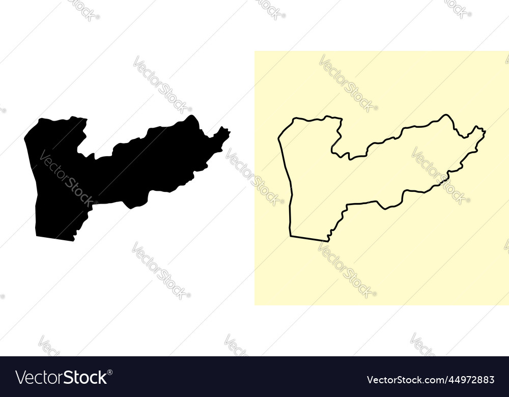 Farah map afghanistan asia filled and outline map Vector Image