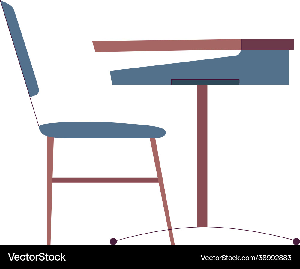 Flat school desk Royalty Free Vector Image - VectorStock