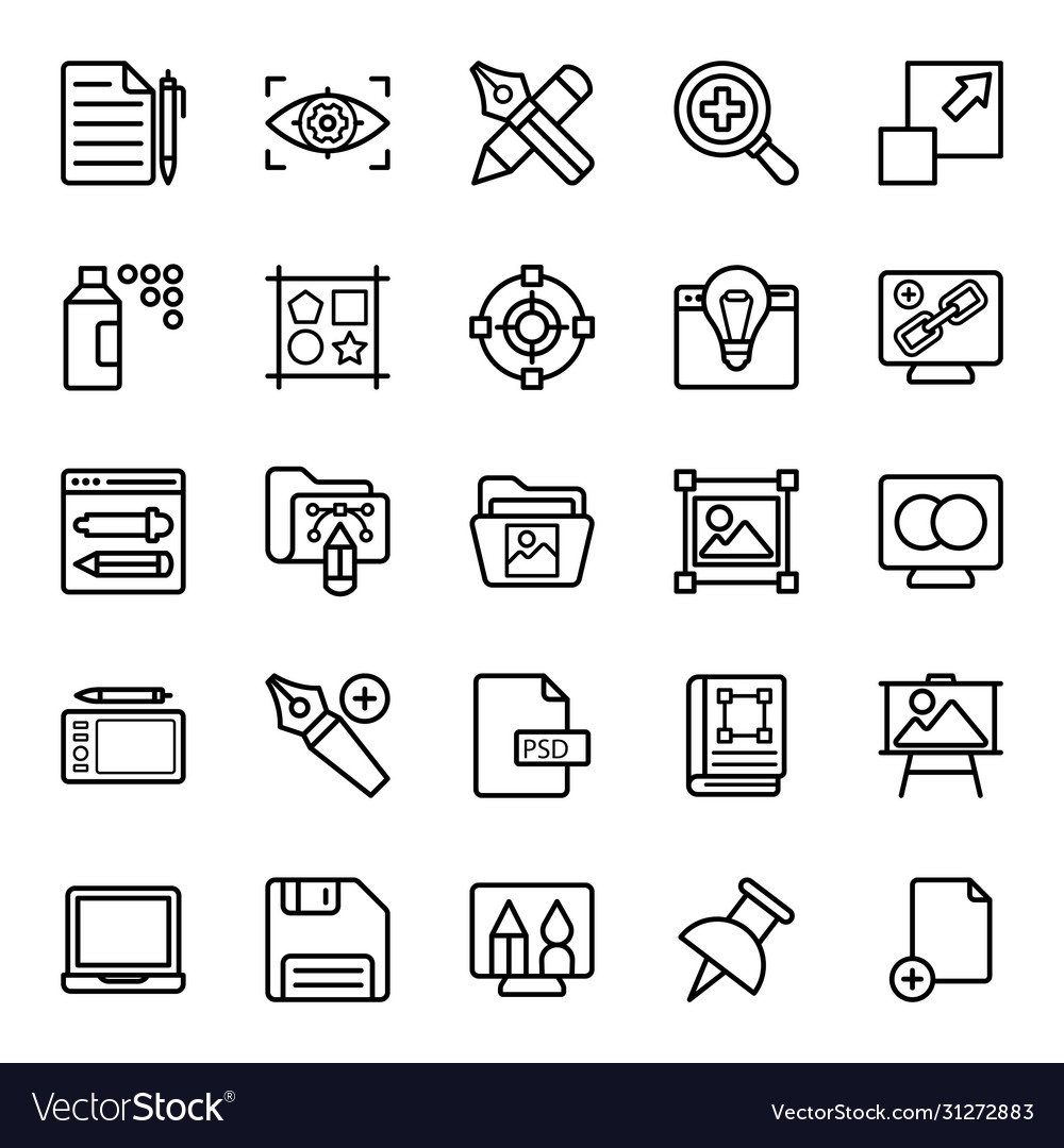 Graphics designing icons bundle