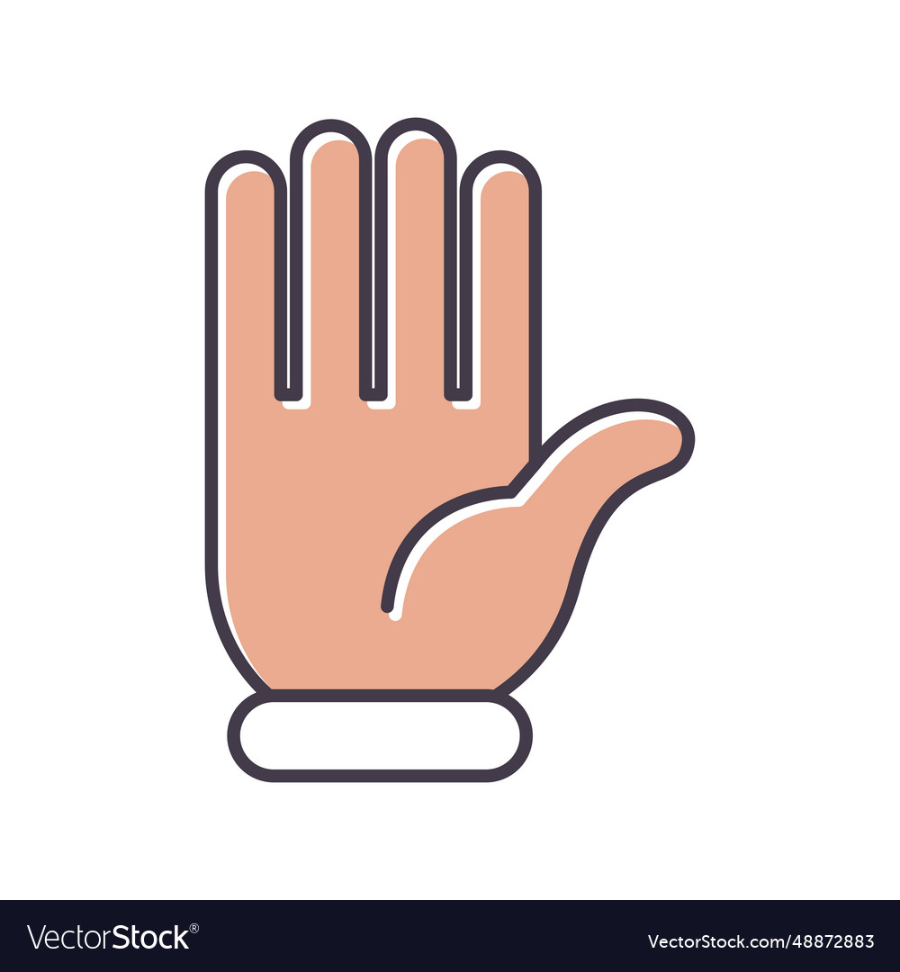 Hand hello gesture fingers icon Royalty Free Vector Image