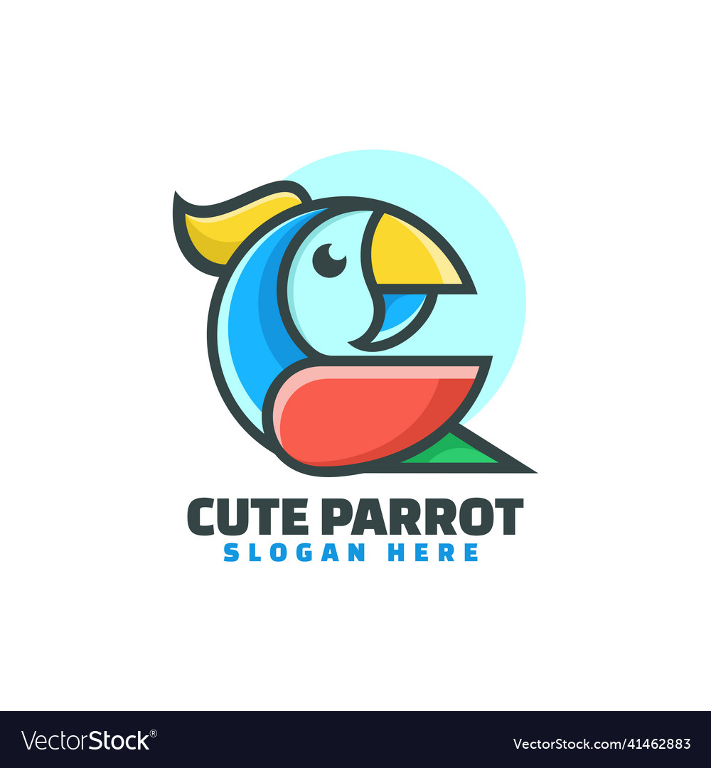 Logo parrot simple mascot style