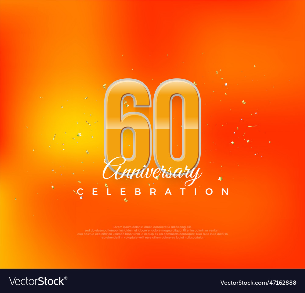 60th anniversary with a luxurious orange color