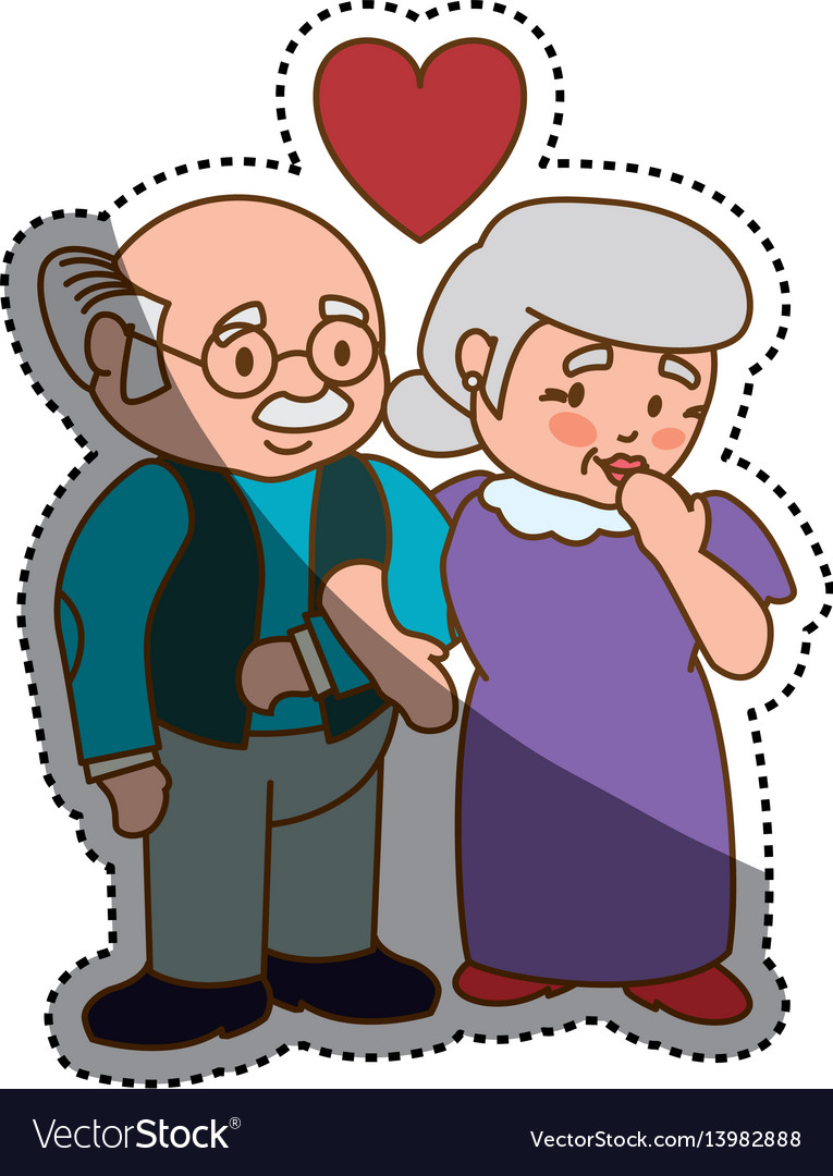 Grandfather and grandmother lovely couple cartoon Vector Image Grandfather and grandmother lovely couple cartoon Vector Image