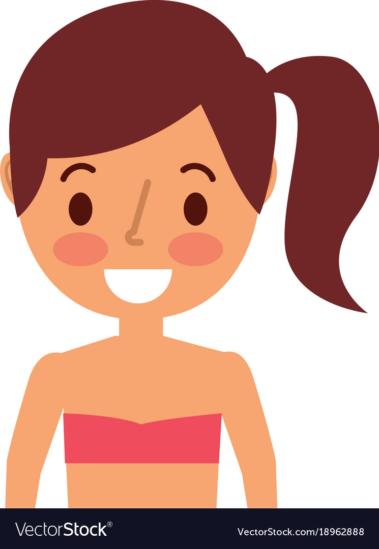 Little cute young girl with bikini swimsuit Vector Image